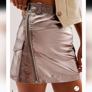 Free People Metallic Mini Skirt